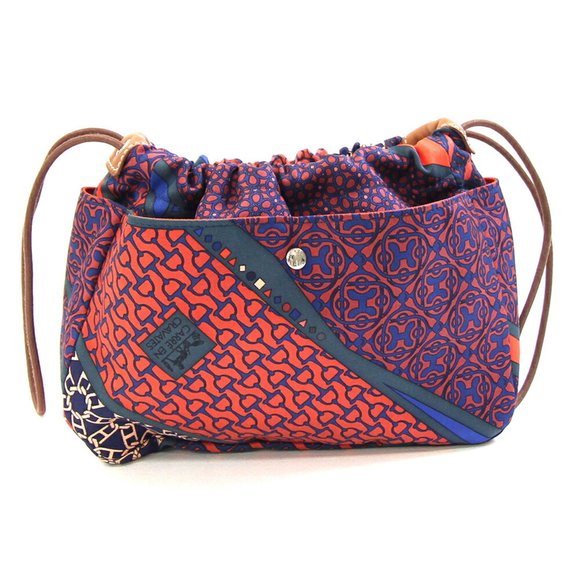 Hermès Fourbee 20 Bag-in-Bag, Orange and Navy, Silk Vaubarenia Pouch, Inner B... - Picture 1 of 7